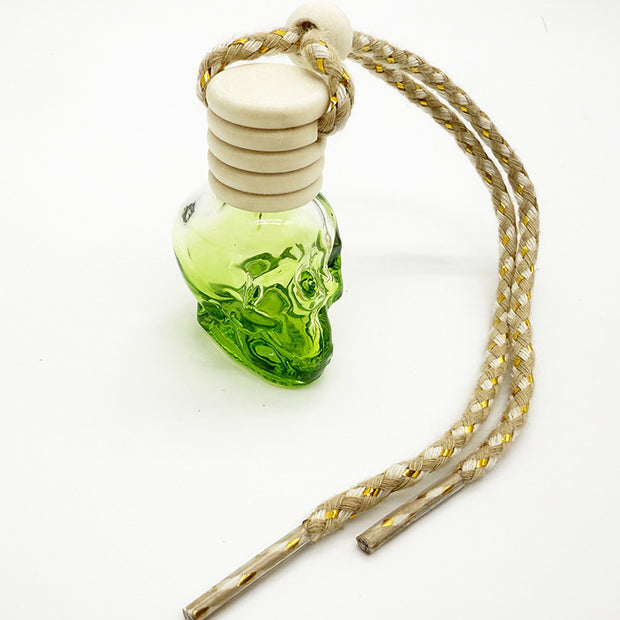 8ML five-line cover color spray skull glass bottle pendant empty bottle wooden cover new style multi-color Halloween