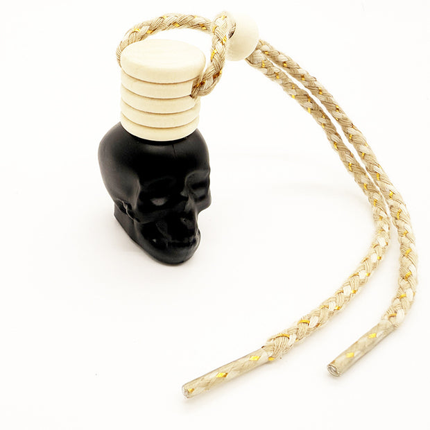 8ML five-line cover color spray skull glass bottle pendant empty bottle wooden cover new style multi-color Halloween