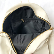 Cute Owl and Letter Casual Small Bag Women Girls Bag Beige PU Leather Backpack School Bag Shoulders Bag Gift