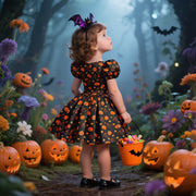 Princess Long Halloween Cospla Performance  Dress Female Children Design Pleated Skirt