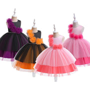 Halloween Costume Dress for Girls Witch Role Play Cosplay Party Performance Dress with Tulle Skirt