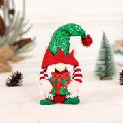 Rudolph Plush Christmas Sequin Dwarf Decoration Sequin Hat Faceless Doll Christmas Decorative Item