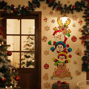 Cartoon Gingerbread Man Santa Reindeer Snowman Stackable Self-Adhesive Wall Stickers Home Decoration Decals