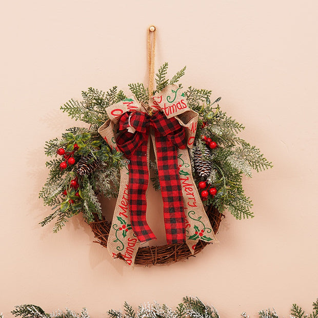 Christmas 40CM PE Wreath Door Hanging Vine Ring Decoration Outdoor Hanging Decor