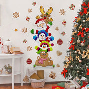 Cartoon Gingerbread Man Santa Reindeer Snowman Stackable Self-Adhesive Wall Stickers Home Decoration Decals