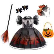 Halloween New Kids Costume Princess Dress Little Witch Cosplay Festival Performance Gown
