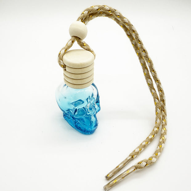 8ML five-line cover color spray skull glass bottle pendant empty bottle wooden cover new style multi-color Halloween