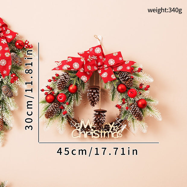 Christmas 40CM PE Wreath Door Hanging Vine Ring Decoration Outdoor Hanging Decor