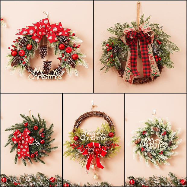 Christmas 40CM PE Wreath Door Hanging Vine Ring Decoration Outdoor Hanging Decor
