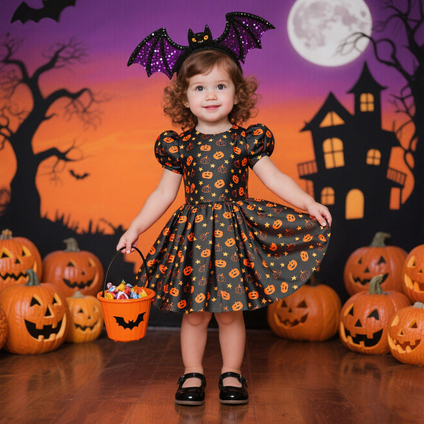 Princess Long Halloween Cospla Performance  Dress Female Children Design Pleated Skirt