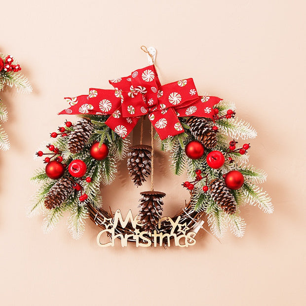 Christmas 40CM PE Wreath Door Hanging Vine Ring Decoration Outdoor Hanging Decor
