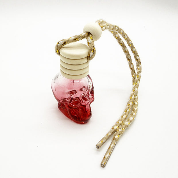 8ML five-line cover color spray skull glass bottle pendant empty bottle wooden cover new style multi-color Halloween