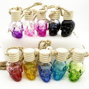 8ML five-line cover color spray skull glass bottle pendant empty bottle wooden cover new style multi-color Halloween