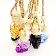 8ML five-line cover color spray skull glass bottle pendant empty bottle wooden cover new style multi-color Halloween