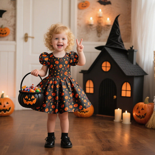 Princess Long Halloween Cospla Performance  Dress Female Children Design Pleated Skirt