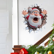 Cartoon Santa Claus Wall Sticker for Christmas Creative Festival Party Background Wall Decoration